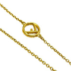 Fendi Is FF Logo Necklace Chain Pendant Gold Rhinestone Gorgeous — view 6