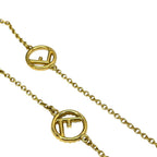 Fendi Is FF Logo Necklace Chain Pendant Gold Rhinestone Gorgeous — view 5