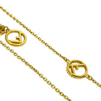 Fendi Is FF Logo Necklace Chain Pendant Gold Rhinestone Gorgeous — view 7
