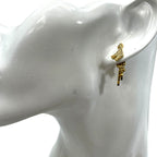 Dior Crystal Earrings Giraffe Star Logo Gold Rhinestone Classic Gorgeous — view 7