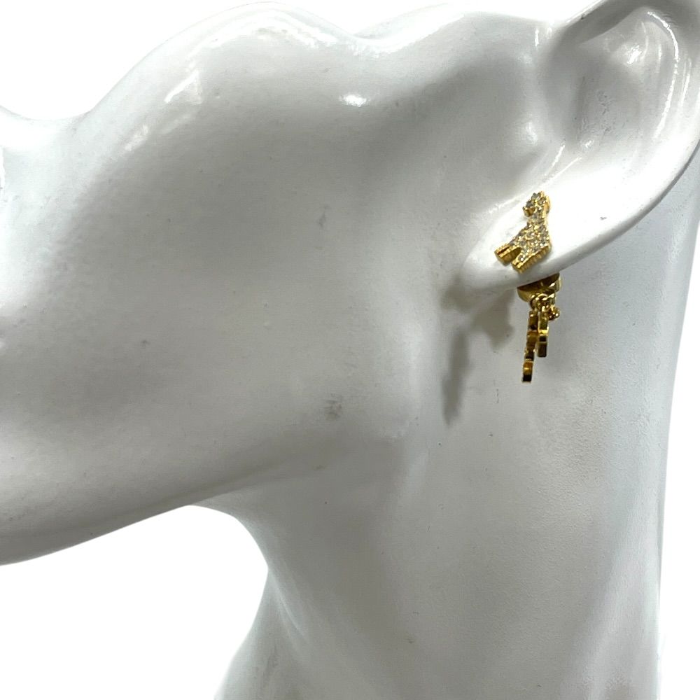 Dior Crystal Earrings Giraffe Star Logo Gold Rhinestone Classic Gorgeous — view 7