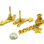 Dior Crystal Earrings Giraffe Star Logo Gold Rhinestone Classic Gorgeous — view 6