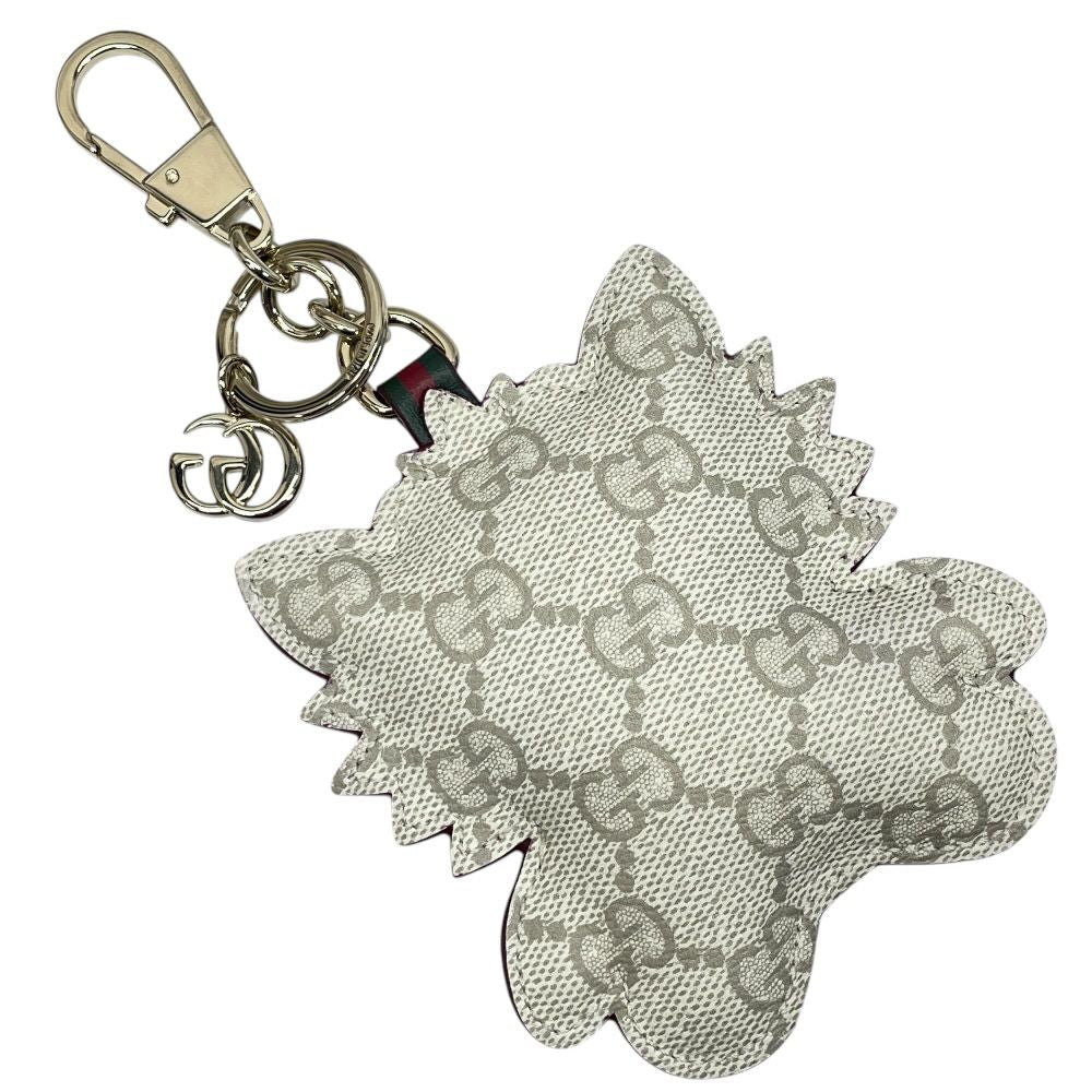 Gucci Besties Charm Key Ring Key Holder Gold Metal Leather Sophisticated — view 2
