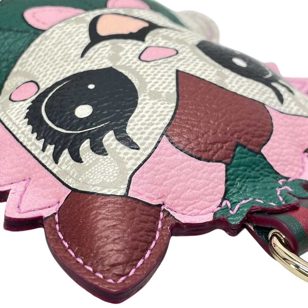 Gucci Besties Charm Key Ring Key Holder Gold Metal Leather Sophisticated — view 4