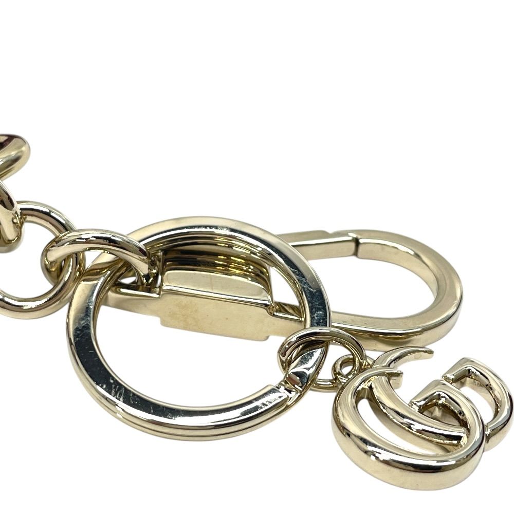 Gucci Besties Charm Key Ring Key Holder Gold Metal Leather Sophisticated — view 8