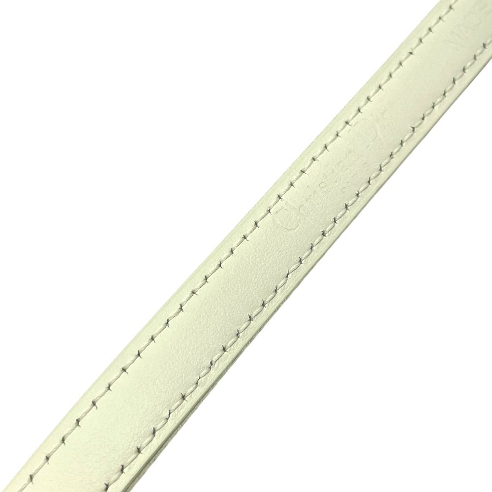 Dior Thin Belt Narrow White Leather Sophisticated Simple Looks Great — view 6