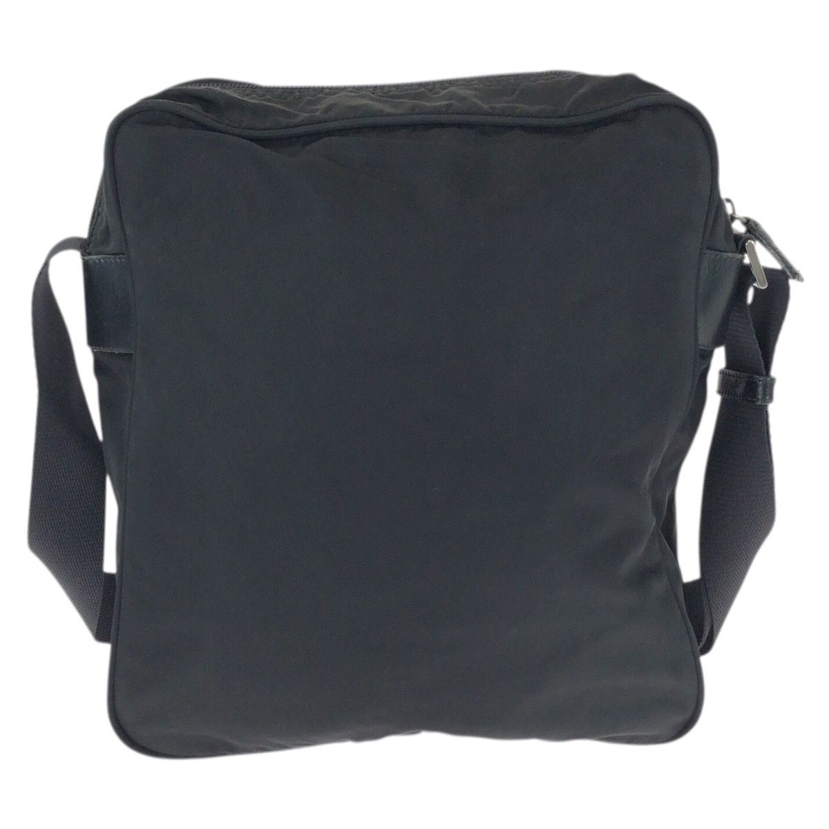 Prada Tessuto Black Silver Nylon Shoulder Bag — view 2