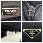 Prada Tessuto Black Silver Nylon Shoulder Bag — view 4