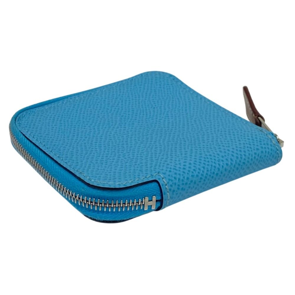 Hermes Azap Mini Silk in Veau Coin Purse Blue Nord — view 2