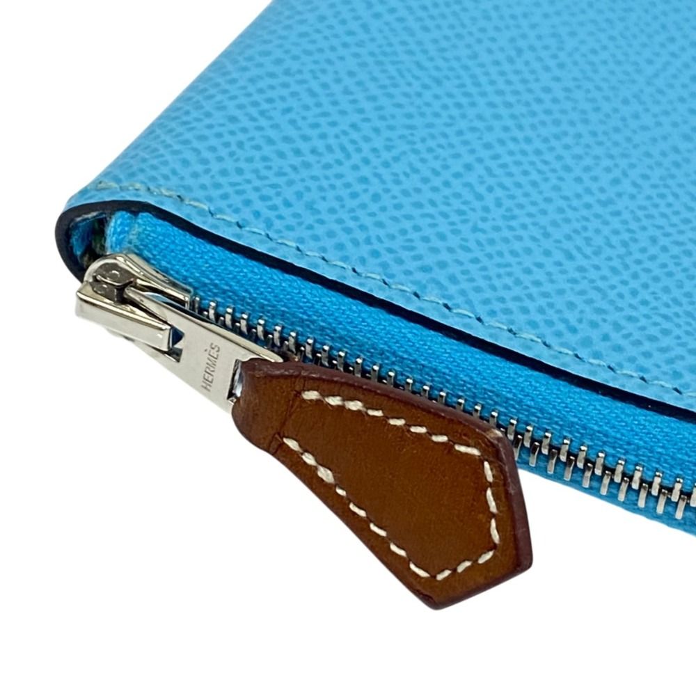 Hermes Azap Mini Silk in Veau Coin Purse Blue Nord — view 4