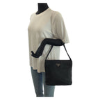Prada Tessuto Black Silver Nylon Tote Shoulder Bag — view 7
