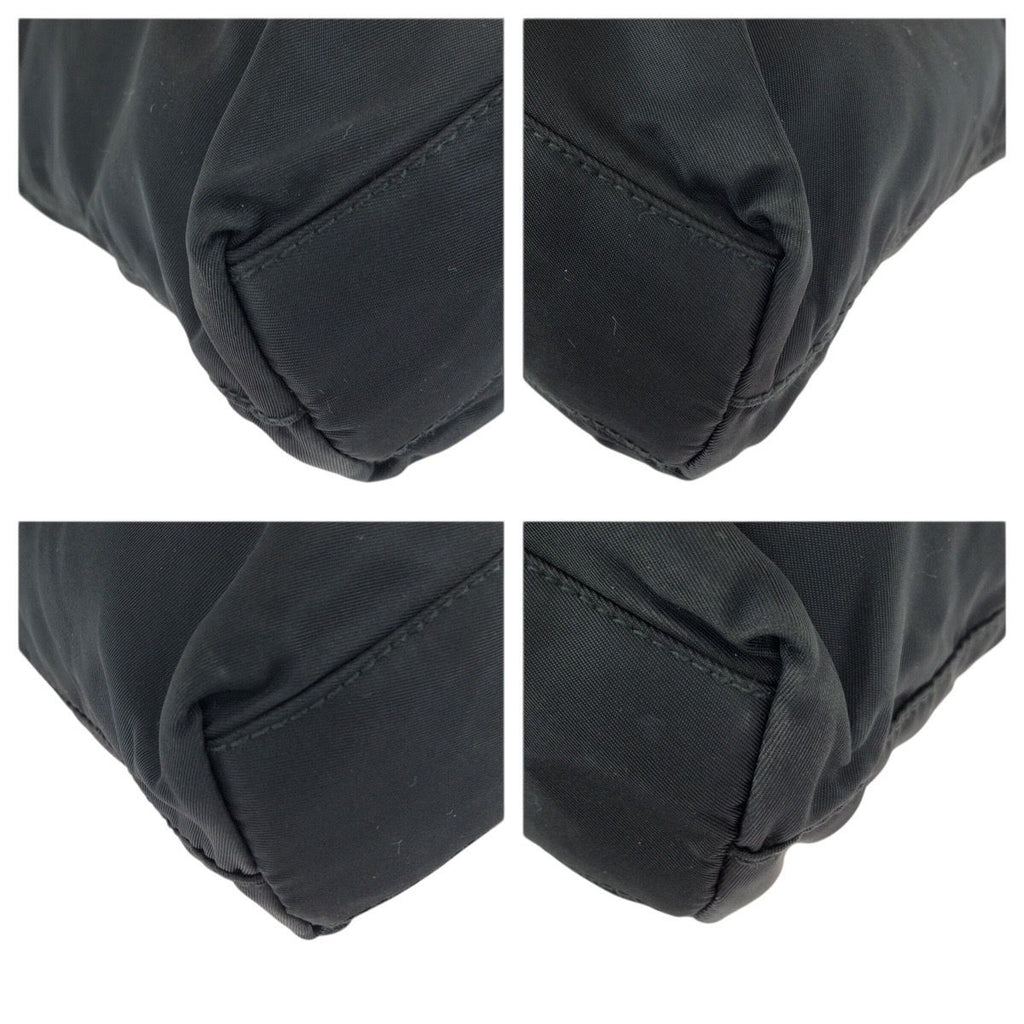 Prada Tessuto Black Silver Nylon Tote Shoulder Bag — view 3