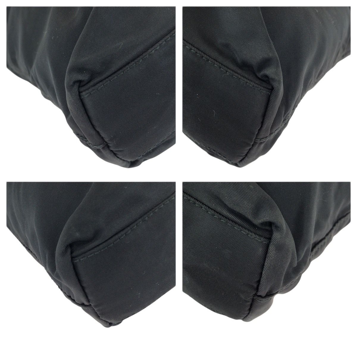 Prada Tessuto Black Silver Nylon Tote Shoulder Bag — view 3