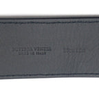Bottega Veneta Intrecciato 95 38 Black Silver Leather Belt — view 3