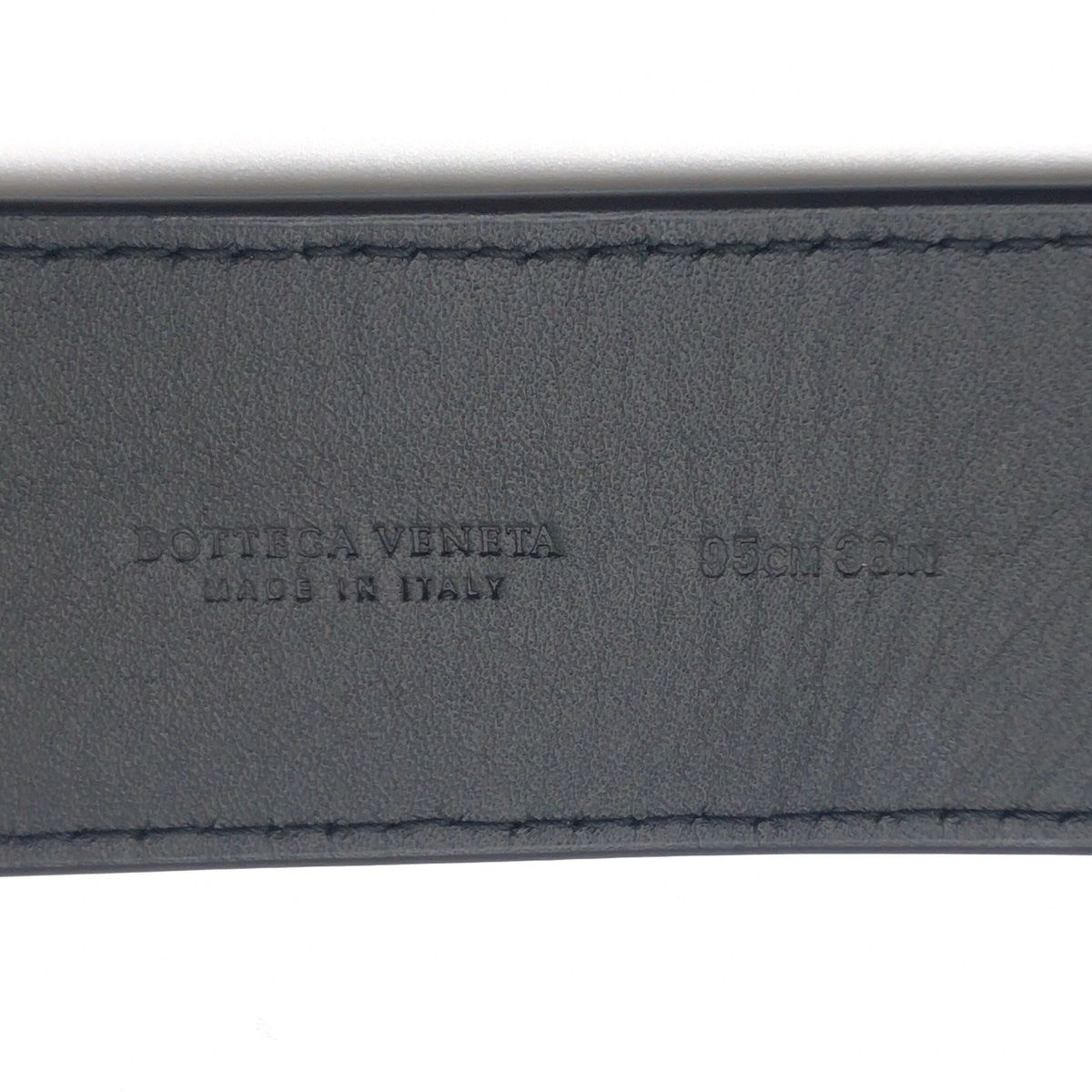 Bottega Veneta Intrecciato 95 38 Black Silver Leather Belt — view 3