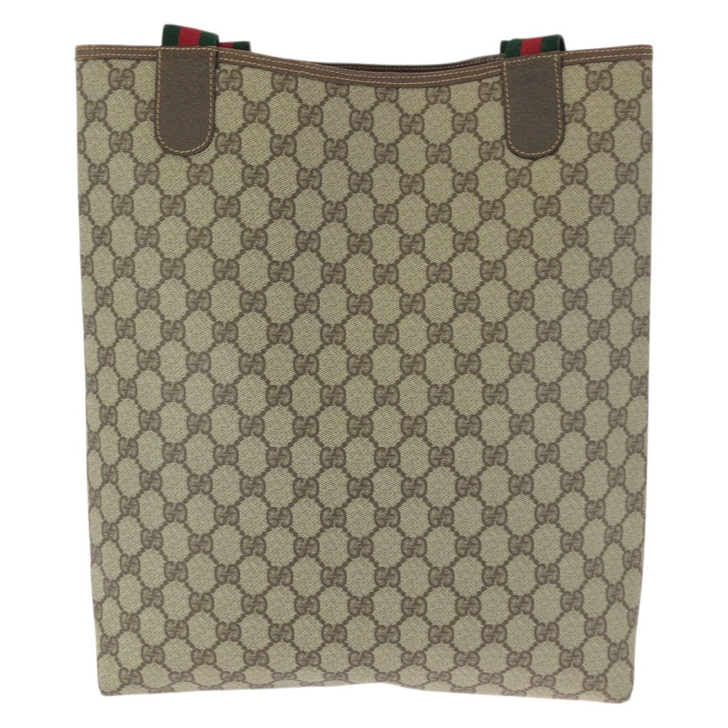 Gucci Vintage Sherry Line Beige Gold GG Supreme Canvas Tote — view 2