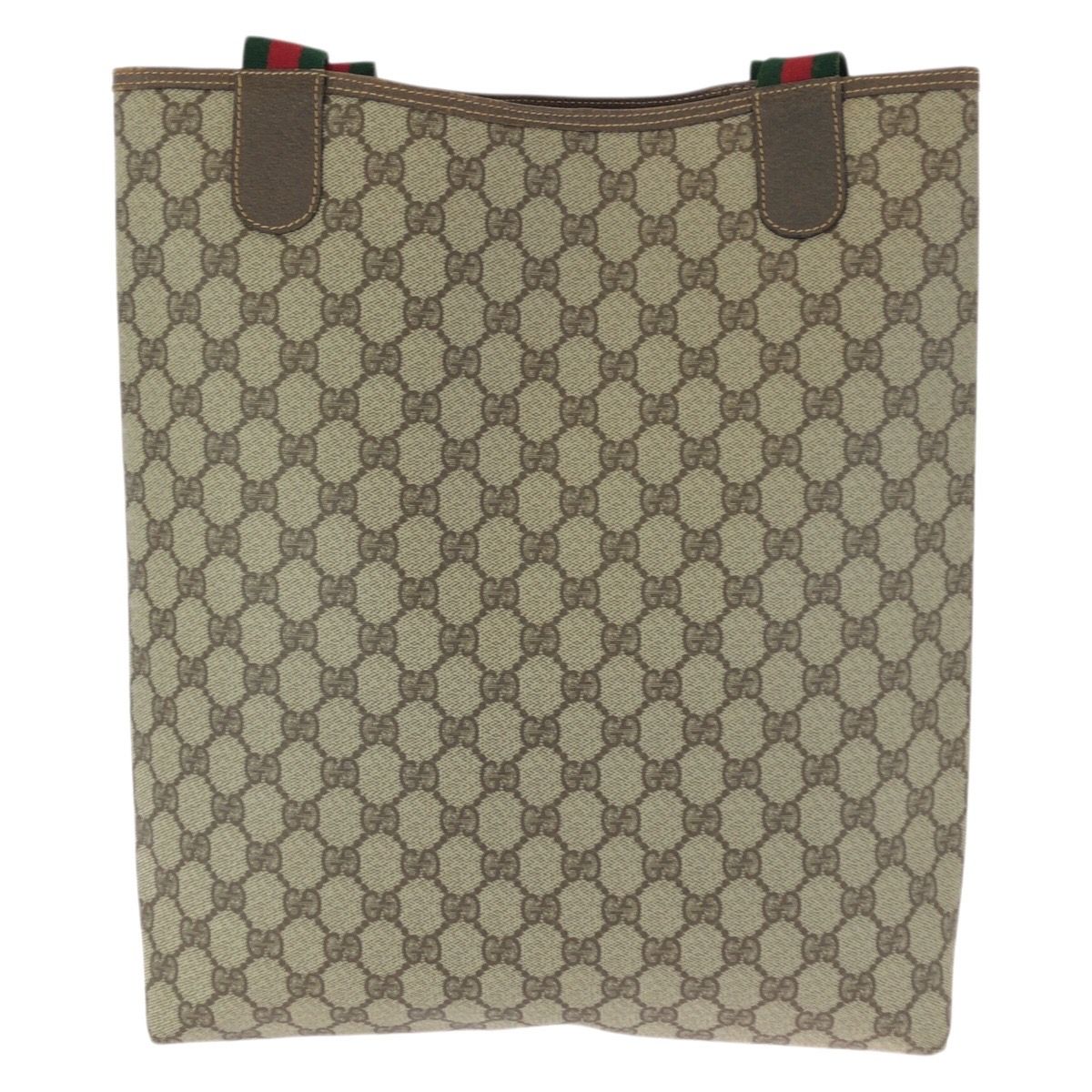 Gucci Vintage Sherry Line Beige Gold GG Supreme Canvas Tote — view 2