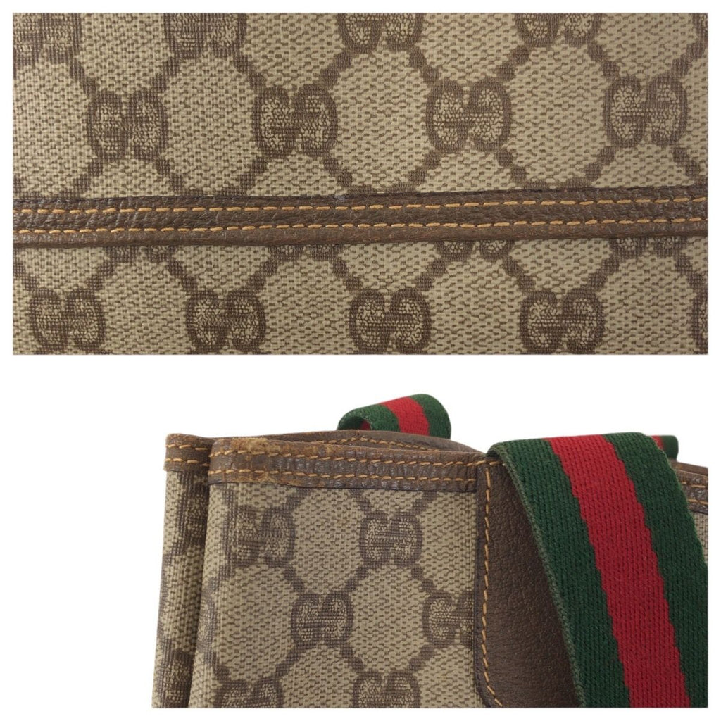Gucci Vintage Sherry Line Beige Gold GG Supreme Canvas Tote — view 5