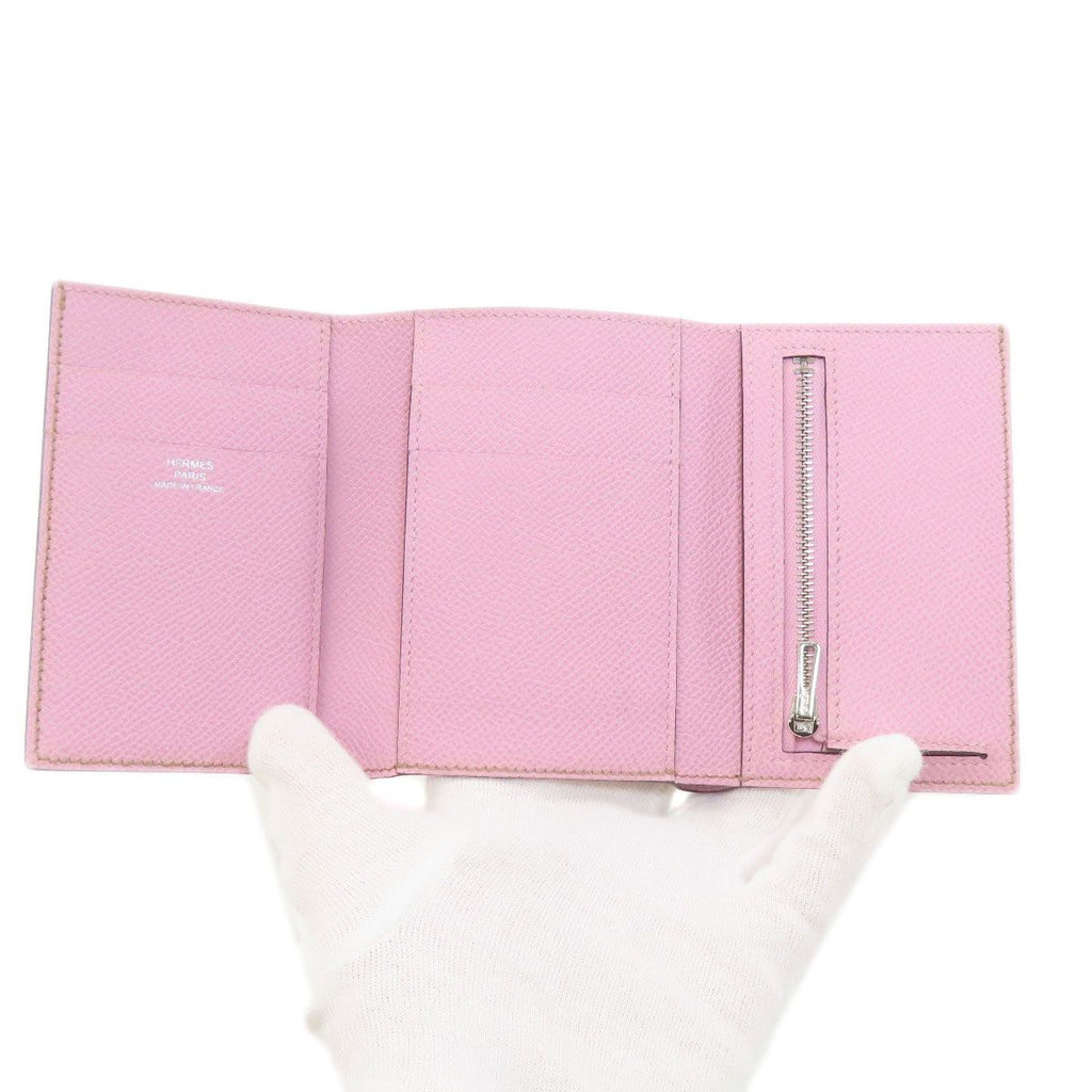 Hermes Bearn Combiner Verso Silver Bifold Wallet Epsom — view 4