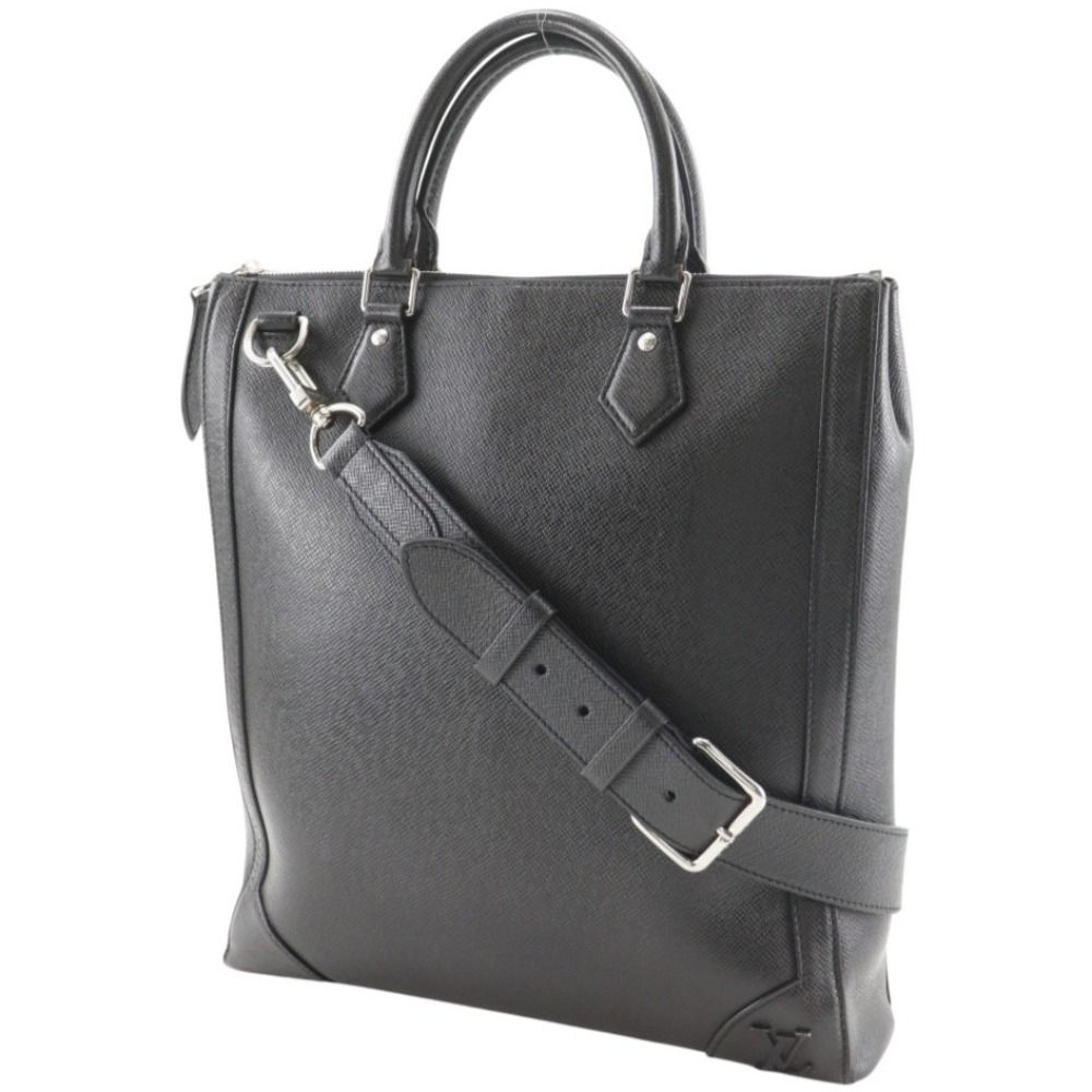 Louis Vuitton Vertical Tote 2-Way Shoulder Taiga Black Handbag — view 2