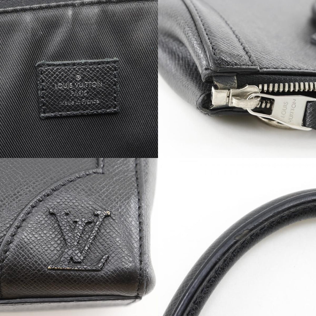 Louis Vuitton Vertical Tote 2-Way Shoulder Taiga Black Handbag — view 9