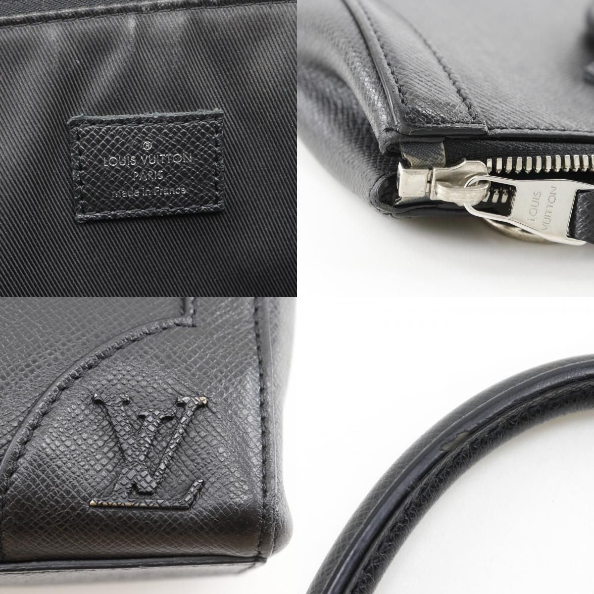 Louis Vuitton Vertical Tote 2-Way Shoulder Taiga Black Handbag — view 9