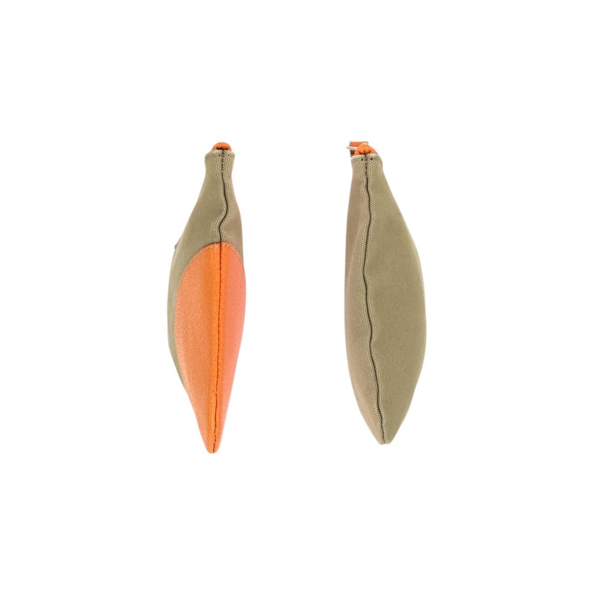 Prada Beige Orange Silver Canvas Leather Clutch — view 7