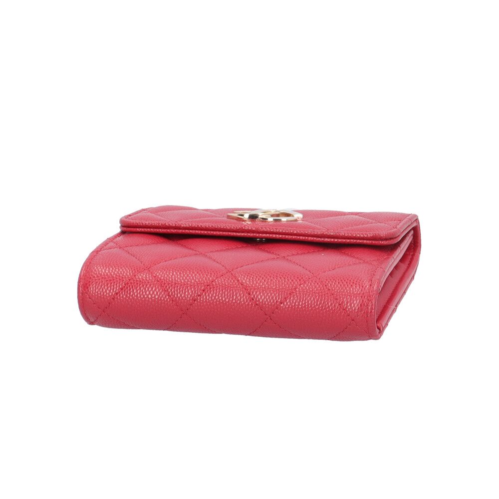 Chanel Quilted Trifold Wallet Caviar Leather — view 4