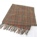 Dior Plaid 100% Lambswool Scarf Brown High — view 3