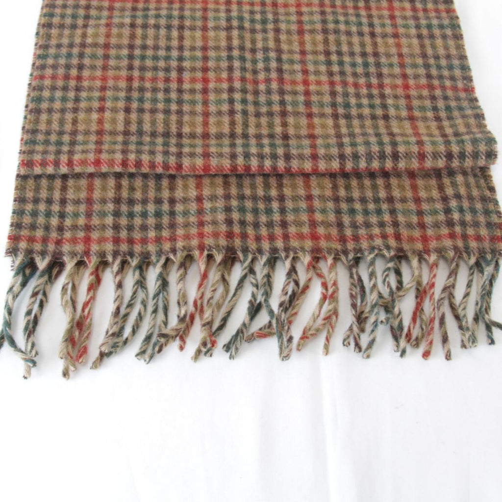 Dior Plaid 100% Lambswool Scarf Brown High — view 4
