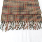 Dior Plaid 100% Lambswool Scarf Brown High — view 4