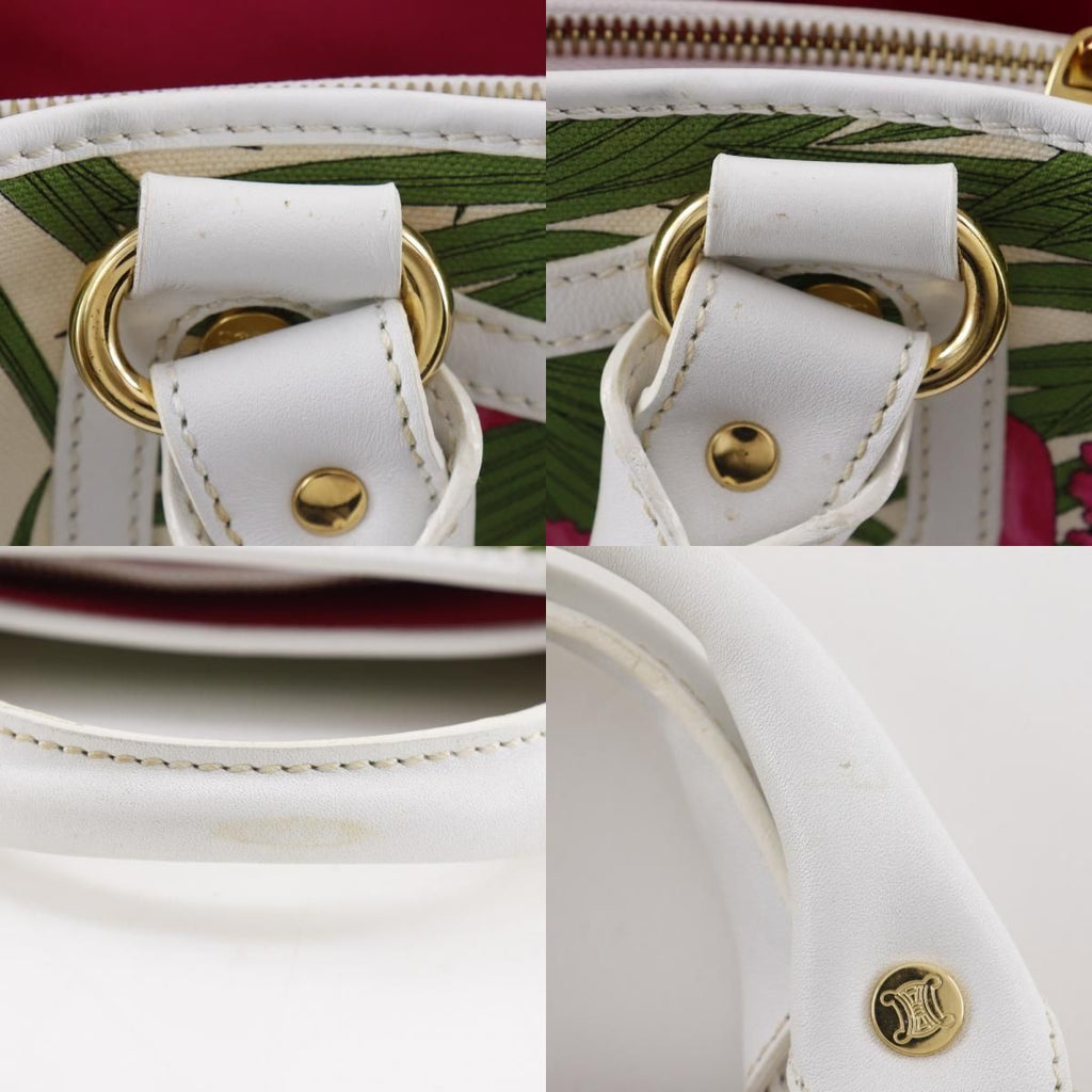 Celine Boogie Bag Botanical Pattern Canvas White Handbag — view 9