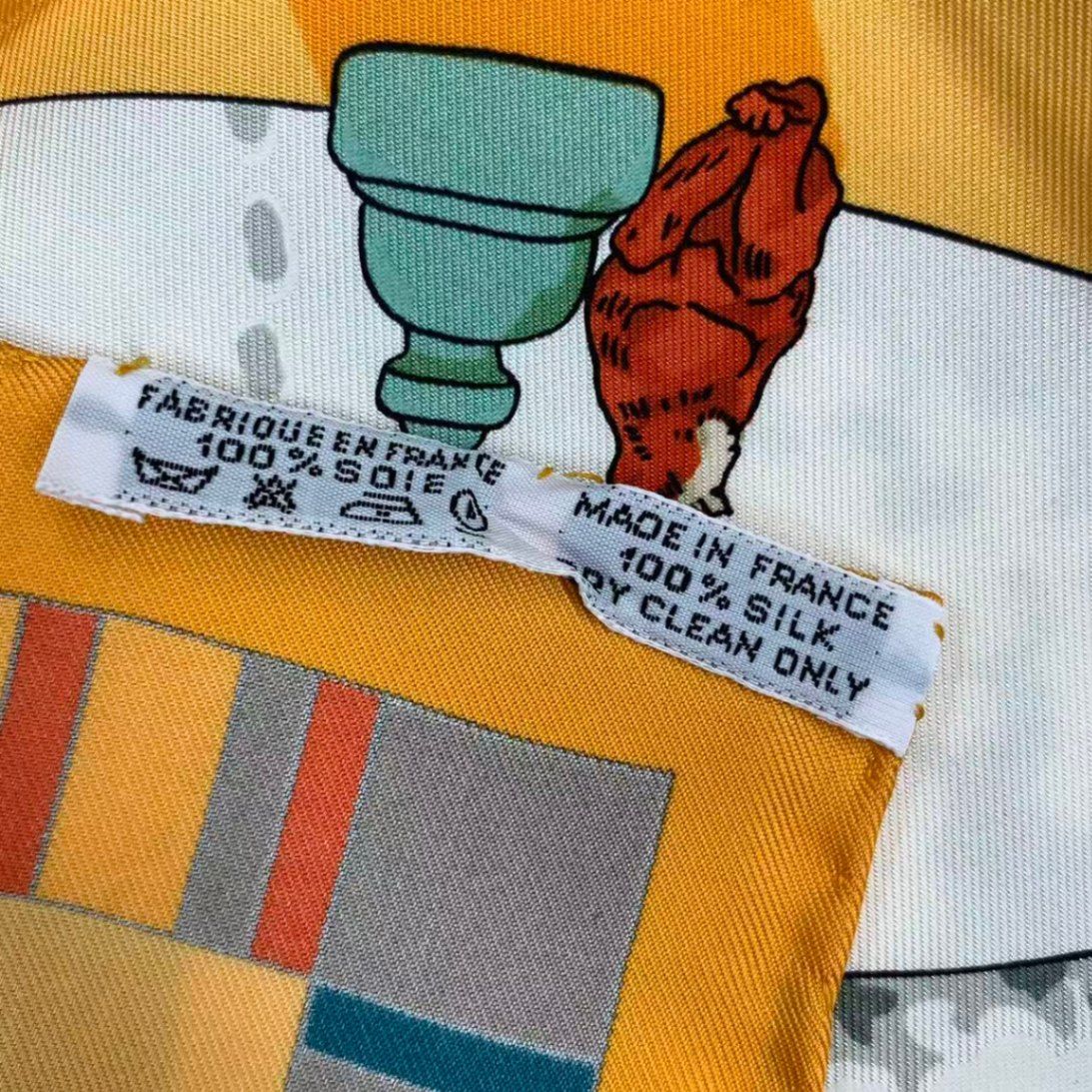 Hermes Carre 90 Scarf Silk Prieres AU Vent Prayer in the Wind Yellow — view 6