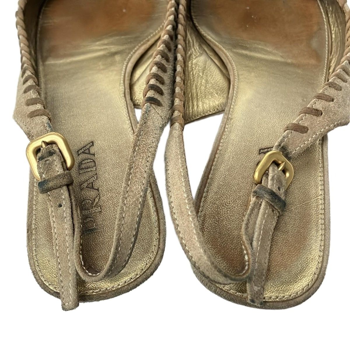 Prada Sandals 36 Light Brown Orange Studded Bijou Color Stone Leather — view 8
