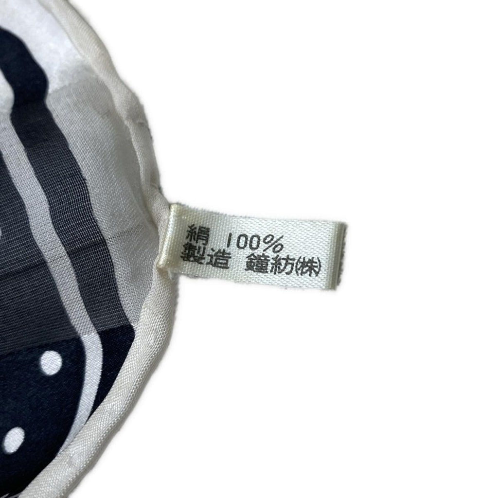 Dior Scarf Black White Dot Pattern Border Sheath — view 3