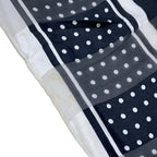 Dior Scarf Black White Dot Pattern Border Sheath — view 6