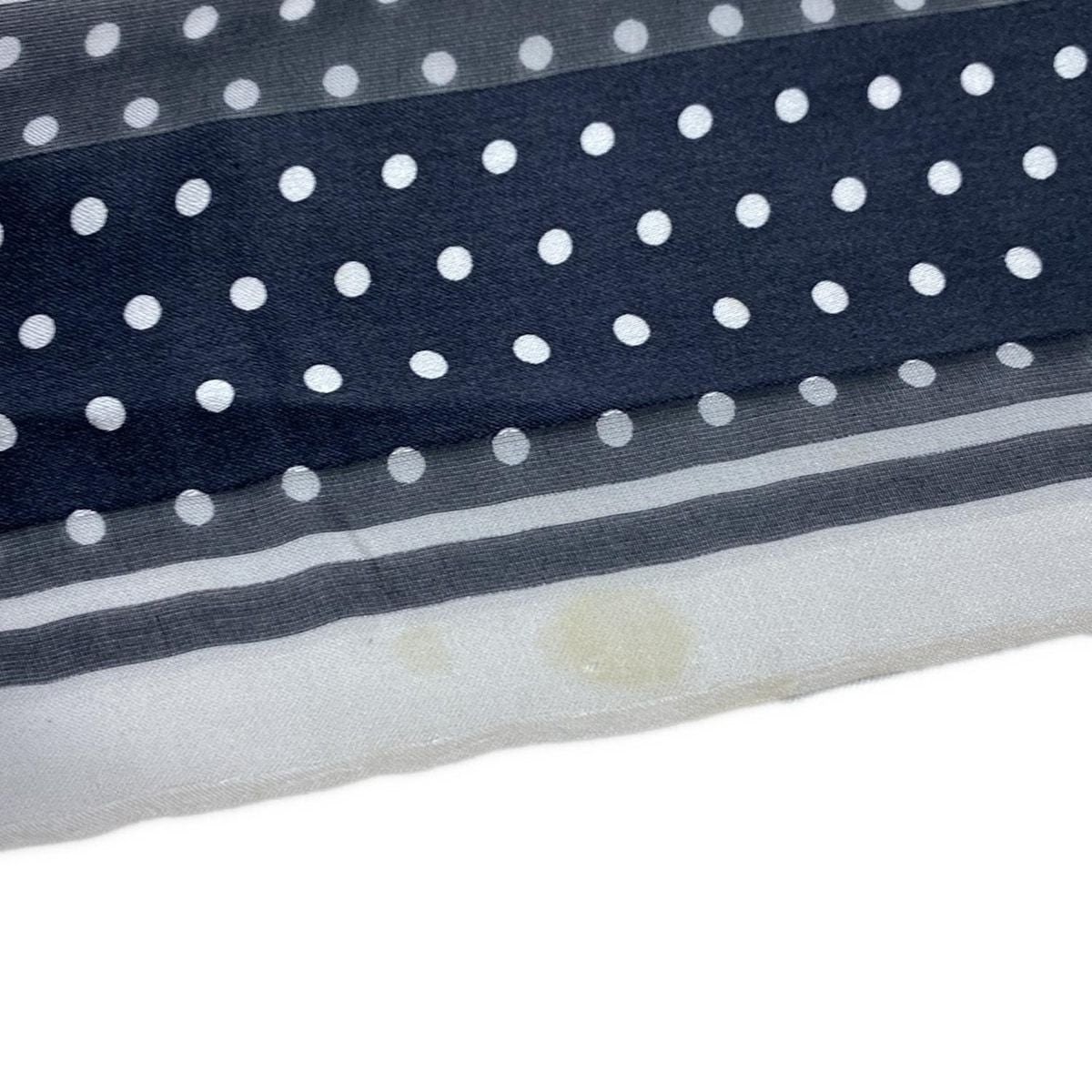 Dior Scarf Black White Dot Pattern Border Sheath — view 5