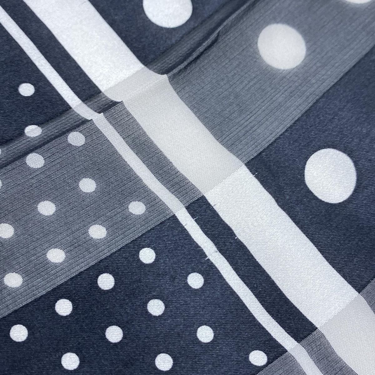 Dior Scarf Black White Dot Pattern Border Sheath — view 7