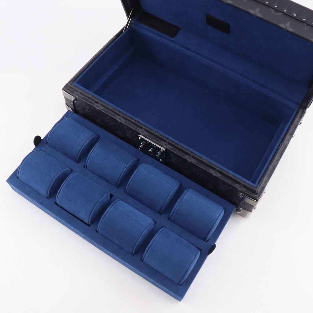 Louis Vuitton Coffret 8 Montre Watch Case Monogram Eclipse Canvas Black — view 6
