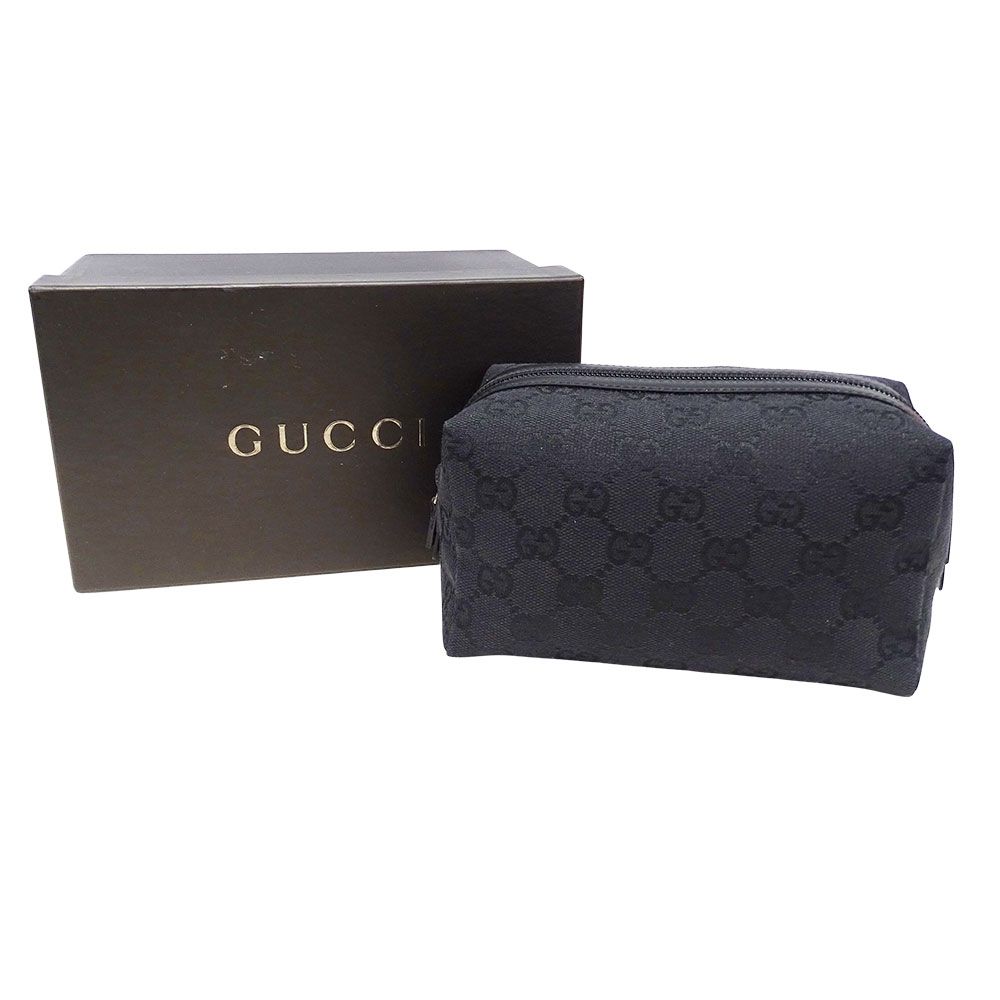 Gucci Pouch GG Canvas Black Makeup Case Logo Adult — view 5