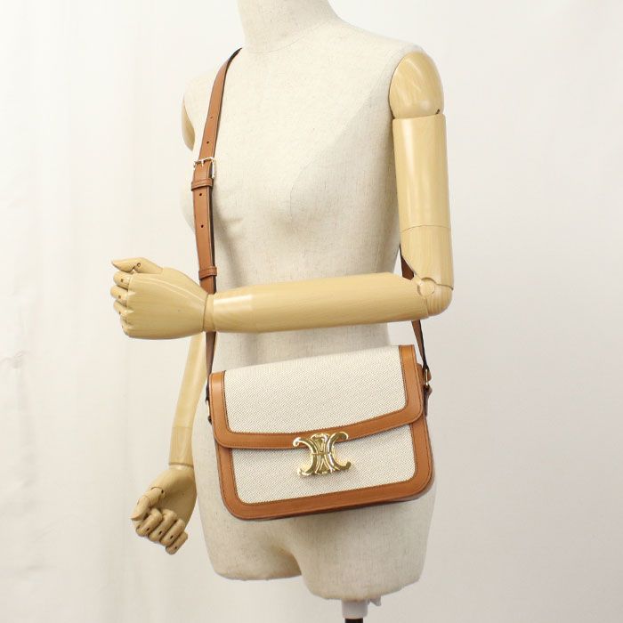 Celine Triomphe Crossbody Shoulder Bag Calf Jacquard — view 8