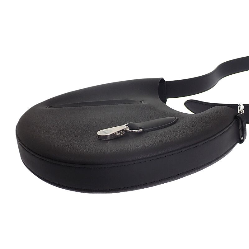 Hermes Arson Slim Shoulder Bag Tote Togo Voswift Black Silver — view 5