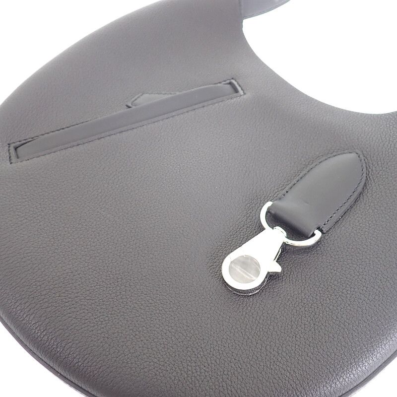 Hermes Arson Slim Shoulder Bag Tote Togo Voswift Black Silver — view 6