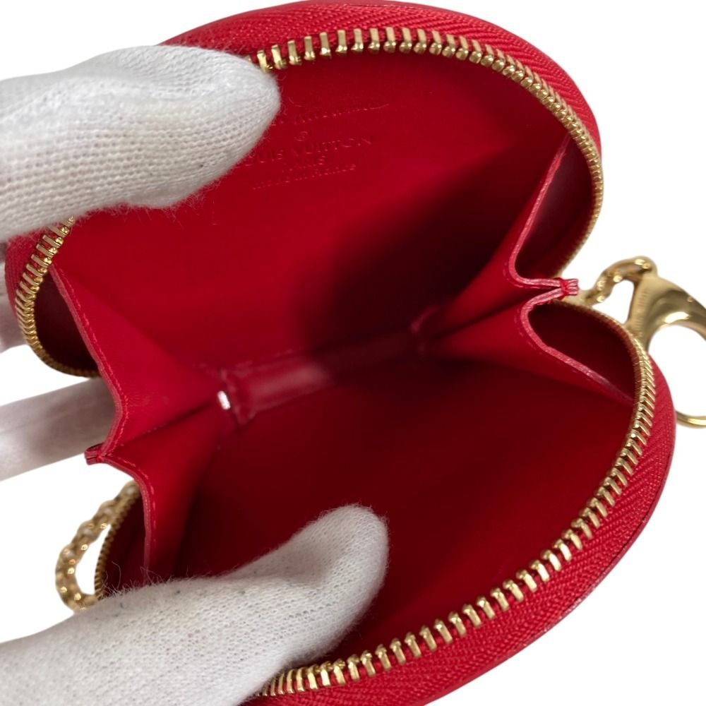 Louis Vuitton Coin Case Porte-Monnaie Chapeau Patent Leather Red Yayoi Kusama — view 8