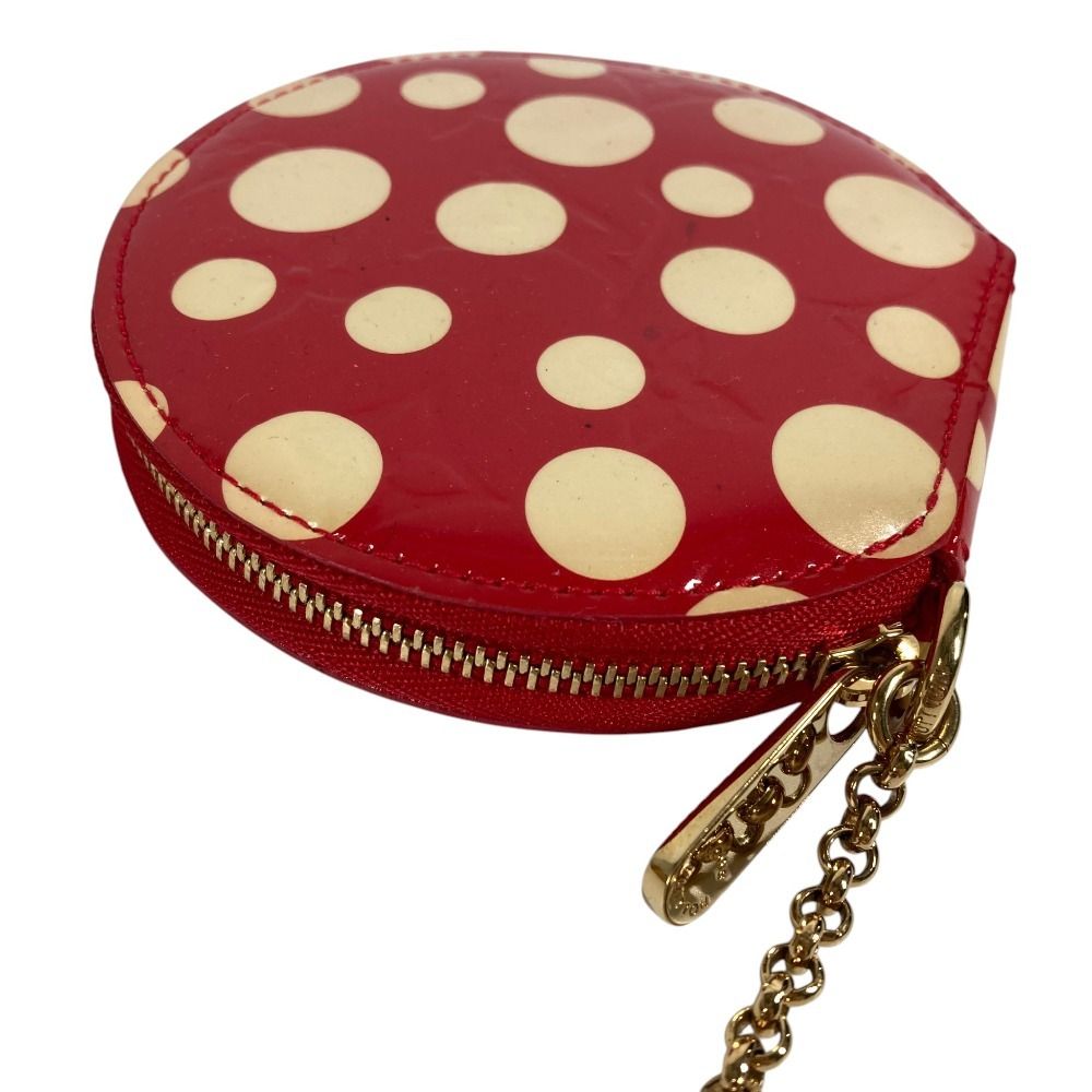 Louis Vuitton Coin Case Porte-Monnaie Chapeau Patent Leather Red Yayoi Kusama — view 5