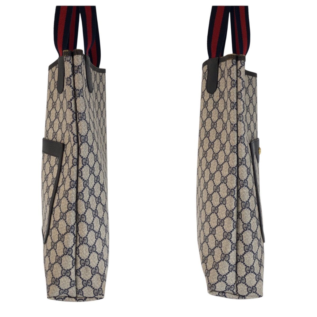 Gucci Vintage Sherry Line Gray GG Supreme Canvas Tote Shoulder Bag — view 8