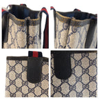 Gucci Vintage Sherry Line Gray GG Supreme Canvas Tote Shoulder Bag — view 6