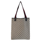 Gucci Vintage Sherry Line Gray GG Supreme Canvas Tote Shoulder Bag — view 2