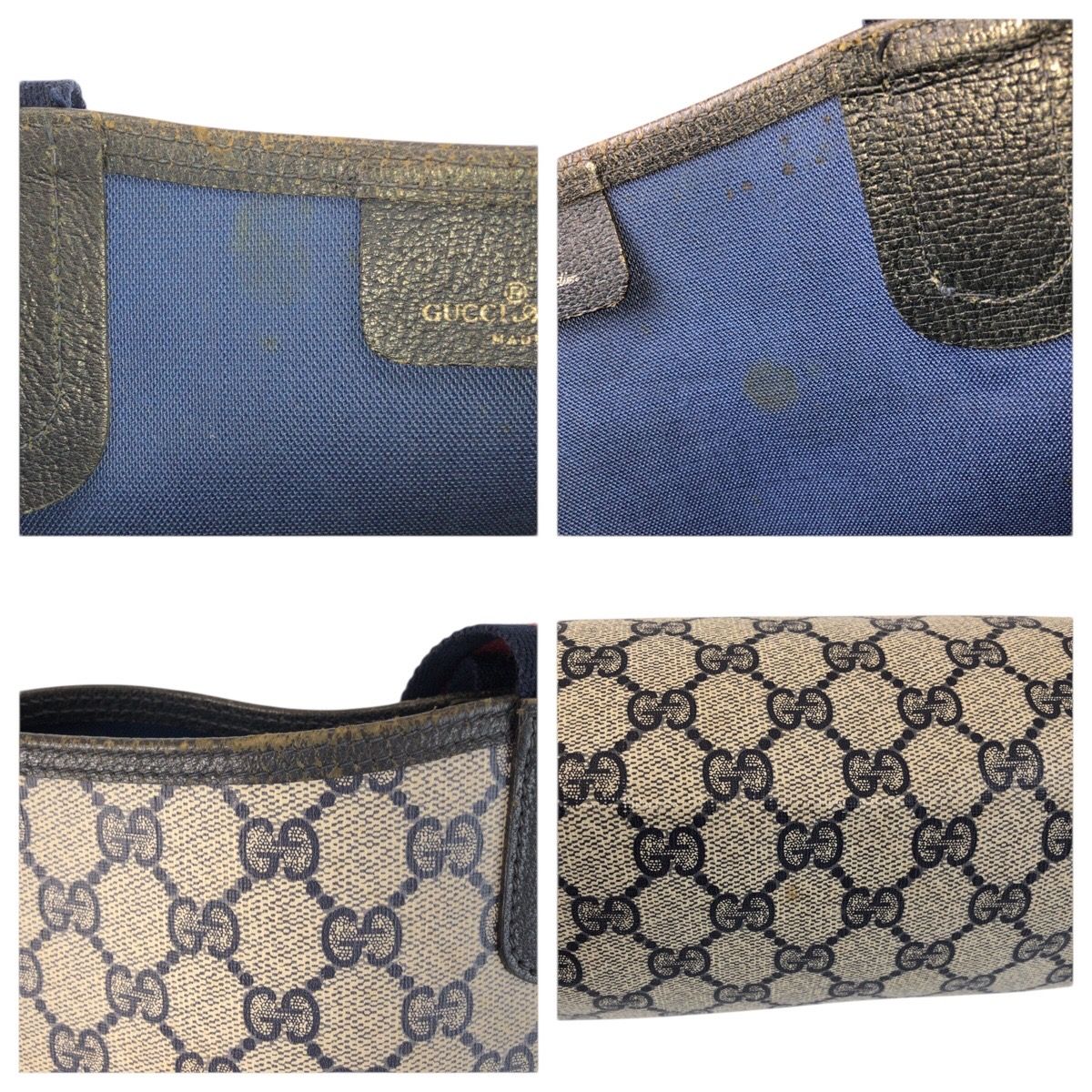 Gucci Vintage Sherry Line Gray GG Supreme Canvas Tote Shoulder Bag — view 5