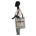 Gucci Vintage Sherry Line Gray GG Supreme Canvas Tote Shoulder Bag — view 7